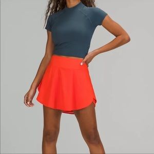 ❤️LULULEMON FLUTTER HEM HIGH RISE SKIRT/SKORT-AUTUMN RED-10-NWOT❤️